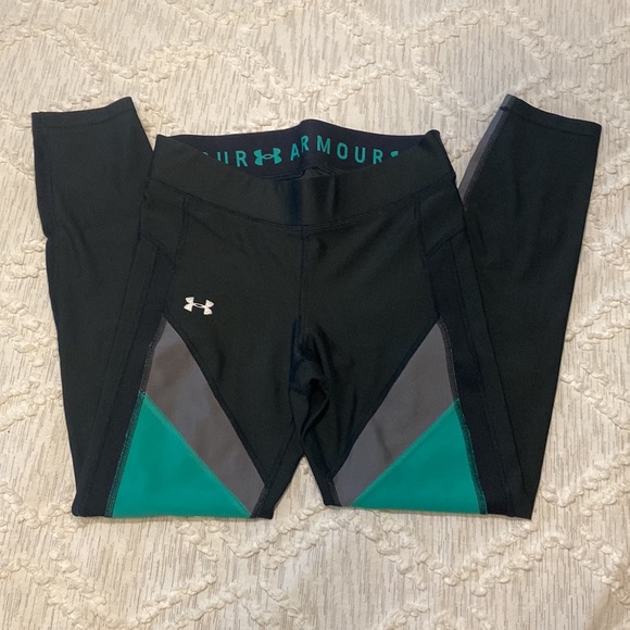 Under Armour Color Block Heatgear Compression Leggings - S - Picture 3 of 5